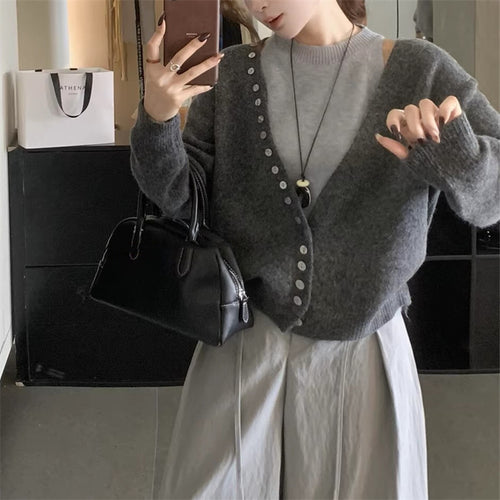 Damen lockerer Strickcardigan Drune