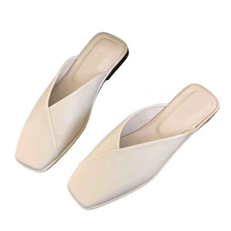 Damen Slip-On Pantoletten mit kunstlederner Oberfläche und bequemem Fußbett Drune