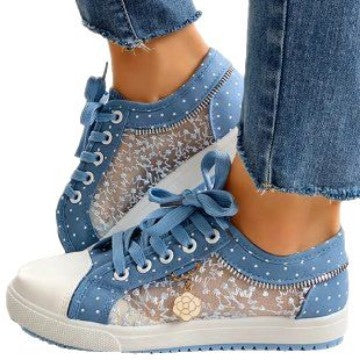 Damen Freizeitschuhe mit modischem Punktemuster und atmungsaktiver Struktur Drune