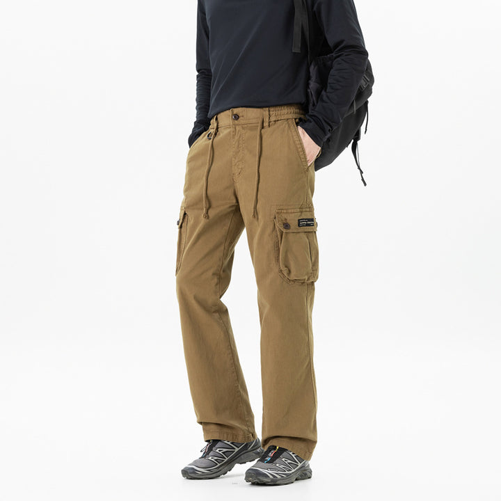 Herren Relaxed-Fit Canvas-Cargohose mit Tunnelzug, Multifach‑Taschen und Utility‑D-Ring Drune