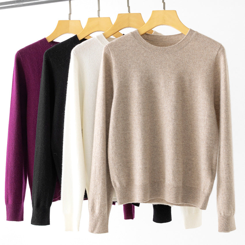 Damen Feinstrick-Rundhalspullover aus Kaschmir-Mix mit leichter Oversize-Passform Drune