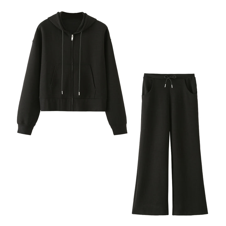Damen Weite Jersey-Hose mit hohem Bund Tunnelzug und Pattentaschen Drune