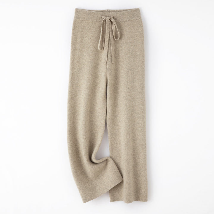 Damen weite Strickhose mit Tunnelzugbund und kaschmirähnlicher Haptik Drune