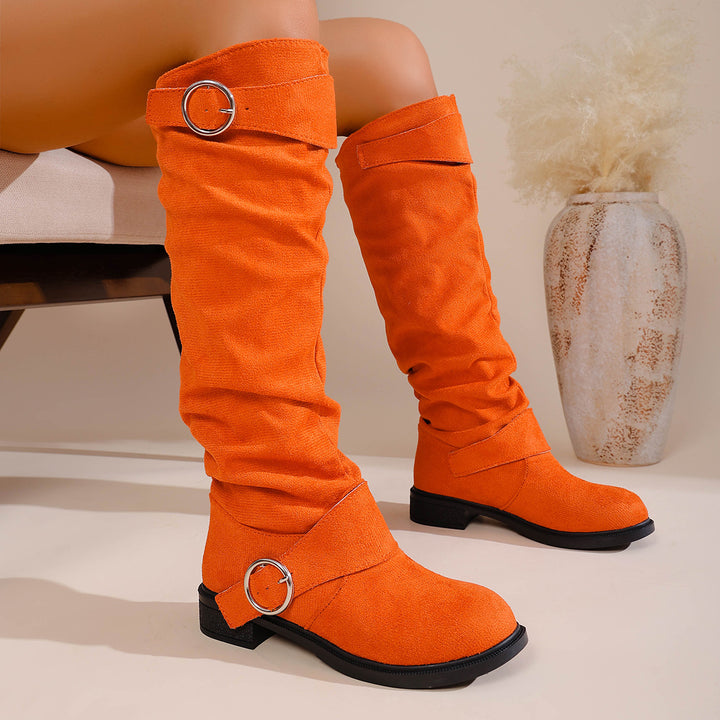 Damen Modische Overknee-Stiefel aus weichem, elastischem Material Drune