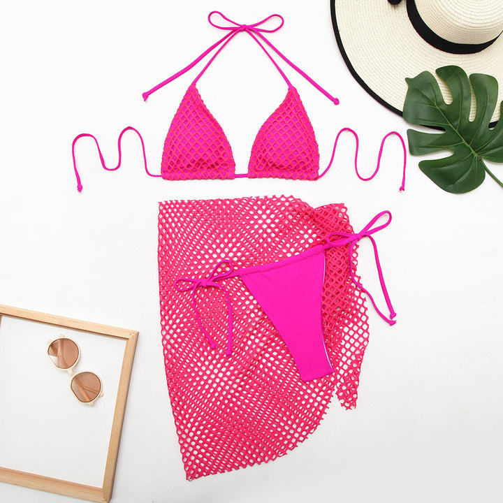 Damen Netzmuster Bikini-Set Drune