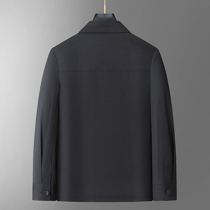 Herren Übergangsjacke im Overshirt‑Stil mit Hemdkragen und aufgesetzten Pattentaschen Drune
