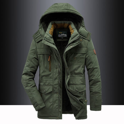 Herren  isolierte Kapuzenparka mit Sherpa-Innenfutter, winddichter Front und Multifunktions-Taschen Drune