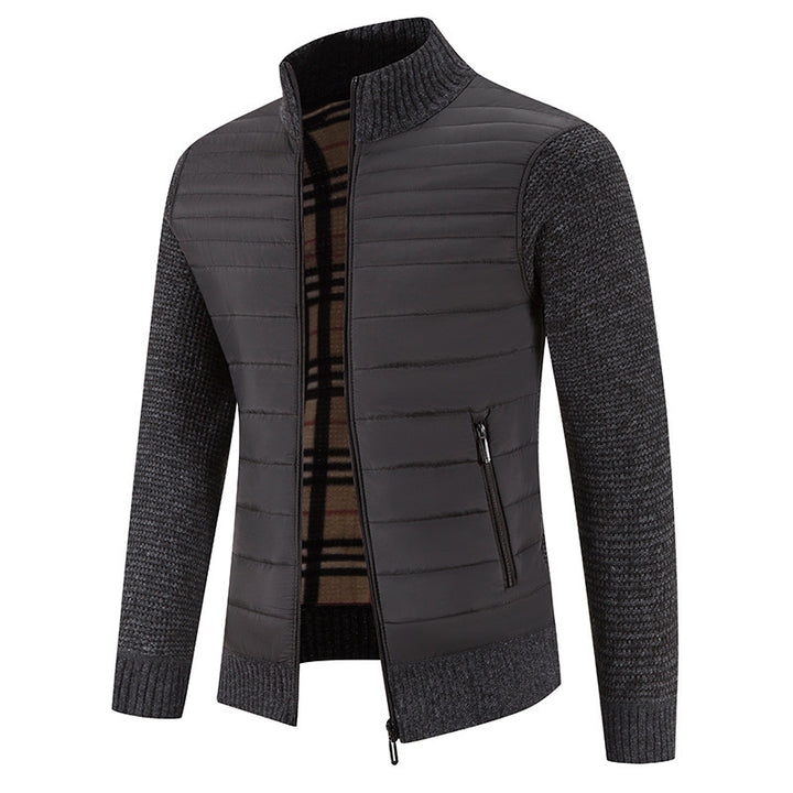 Herren Steppjacke mit modernem Strickärmeln und hohem Kragen Drune