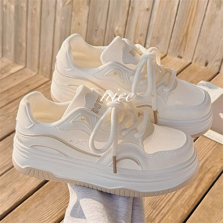Damen Minimalistische Platform-Sneaker mit gepolstertem Komfortkragen und profilierter Wedgesohle Drune