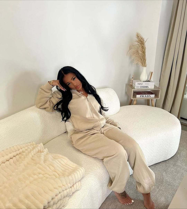Damen Fleece-Jumpsuit mit Zipper und praktischen Taschen Drune