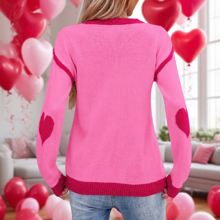 Damen Strickpullover mit Herzmotiv und lässigem Schnitt Drune