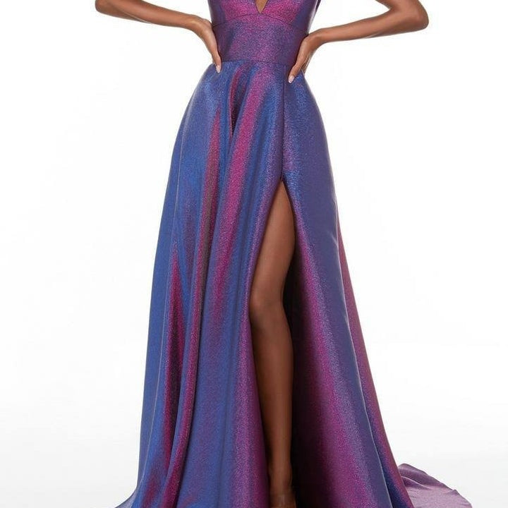 Damen Glamouröses Abendkleid mit seitlichem Schlitz Drune