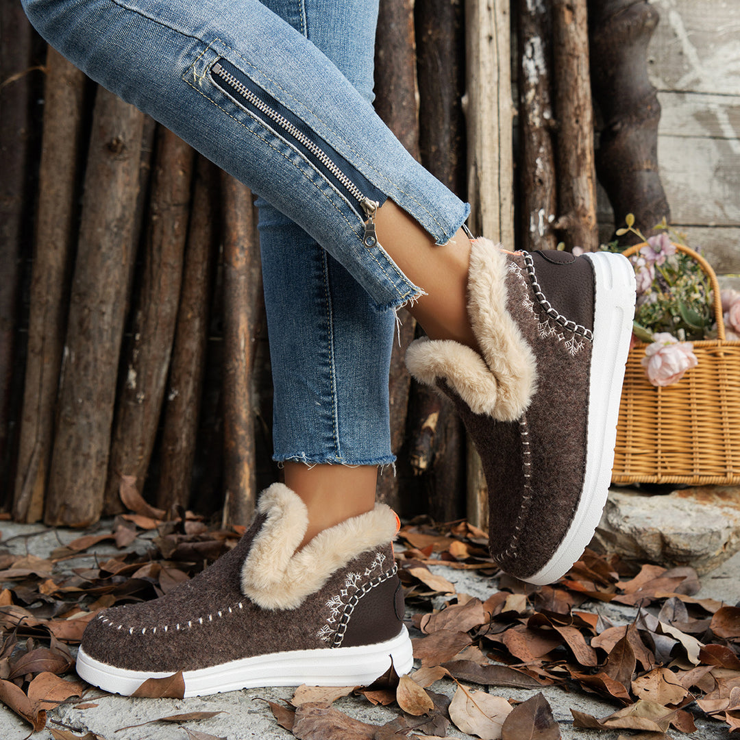 Damen Bequeme gefütterte Sneaker mit elegantem Klettverschluss und rutschfester Sohle Drune