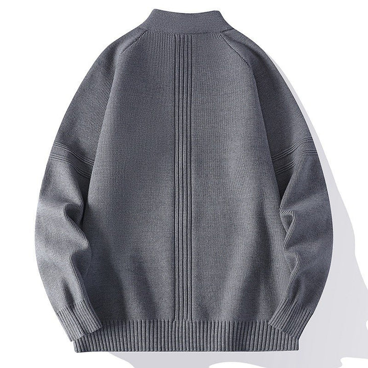 Herren Oversize Feinstrick-Zipjacke mit Stehkragen, Raglanärmeln und gerippten Abschlüssen Drune