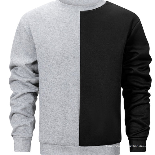 Herren Sweatshirt mit zweifarbiger Blockoptik, Rundhals & weichem Baumwoll‑Mix Drune
