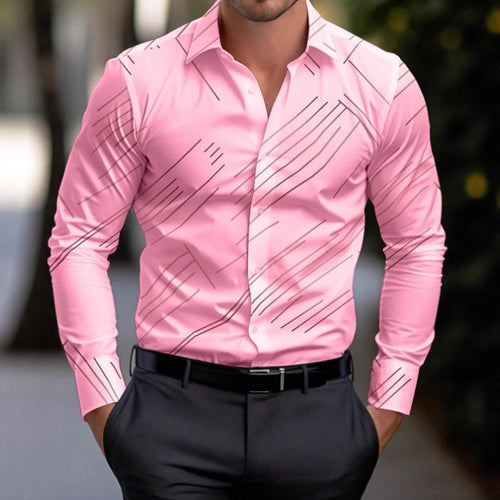 Herren Langarmhemd mit modernem grafischem Design Drune
