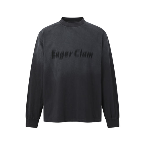 Unisex Oversize-Sweatshirt mit Troyerkragen und verschwommenem Logo-Print Drune