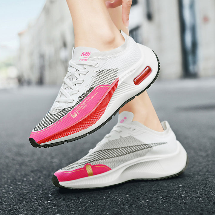 Damen leichte Dämpfungs-Laufschuhe mit Hohlkammer-Zwischensohle und nahtlosem Strickschaft Drune