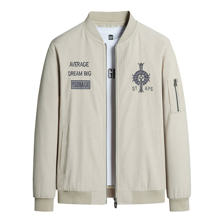 Herren Modische Bomberjacke mit Stickerei Drune