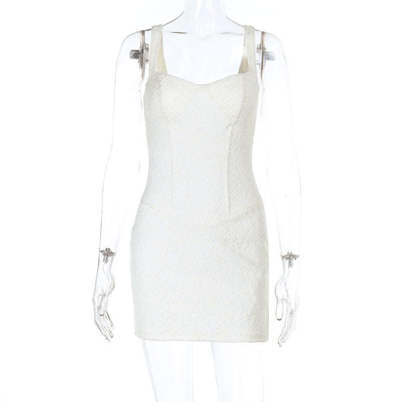 Damen figurbetontes Cocktailkleid mit Spitzenoberteil und elegantem Dekolleté Drune