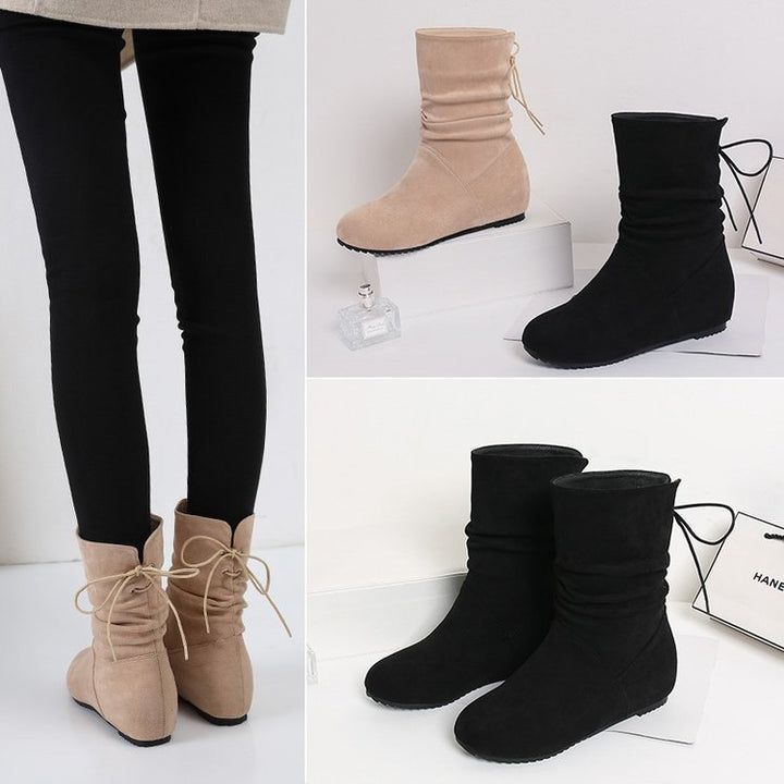 Damen Stiefeletten mit elastischen Falten und rutschfester Sohle Drune