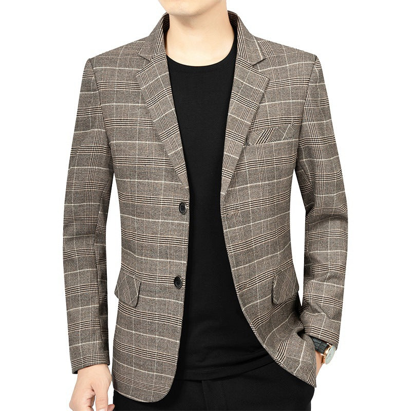 Herren Kariertes Slim-Fit Sakko Drune