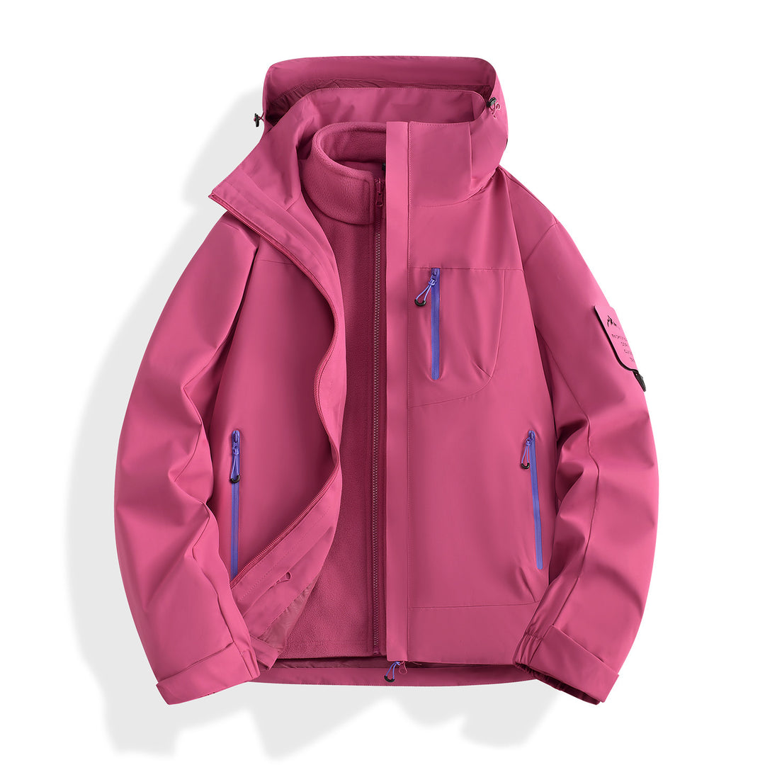 Damen zweilagige Softshell-Parka mit herausnehmbarem Fleecefutter und wasserdichten Reißverschlüssen Drune