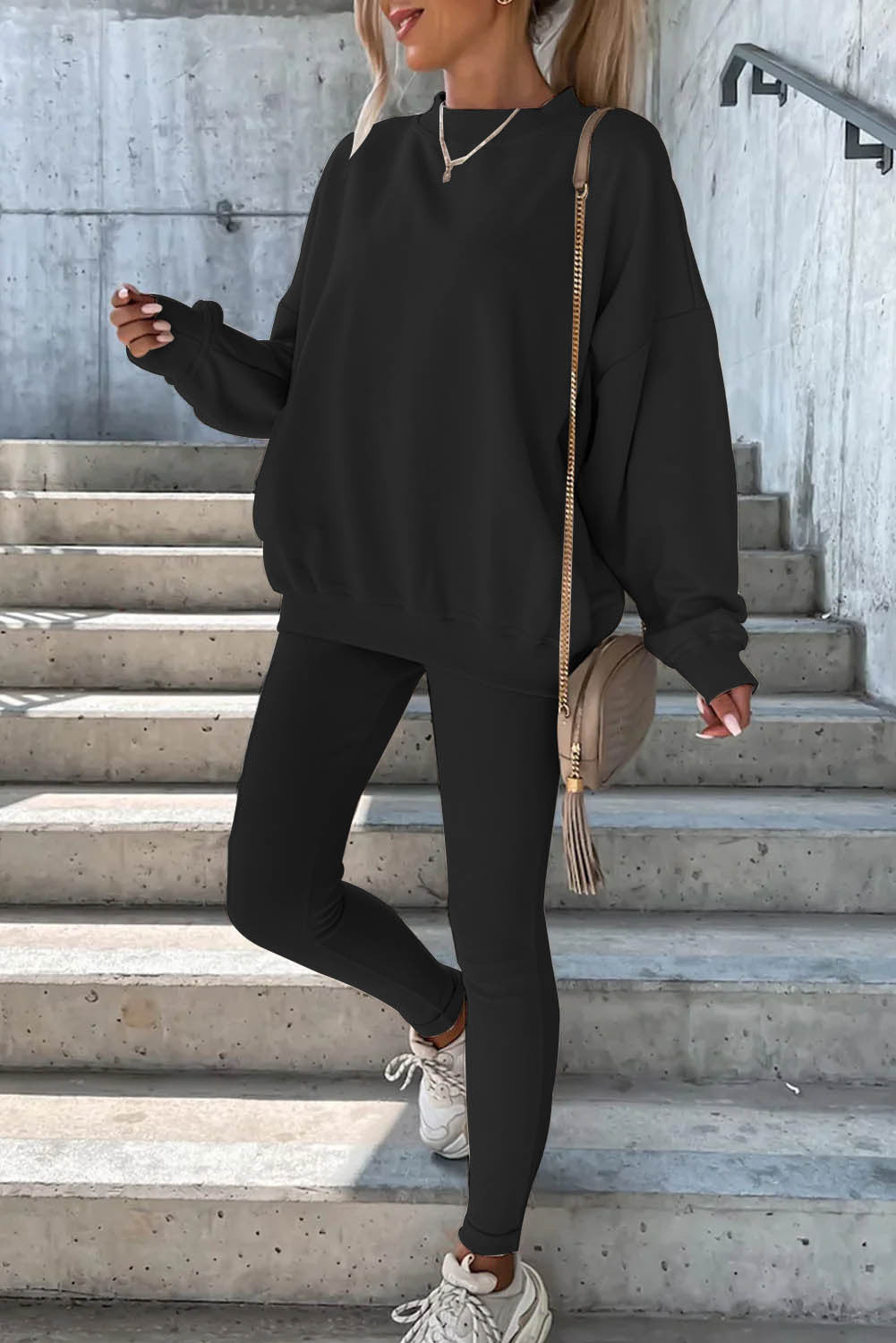 Damen lässiges Sweatshirt und Leggings-Set Drune