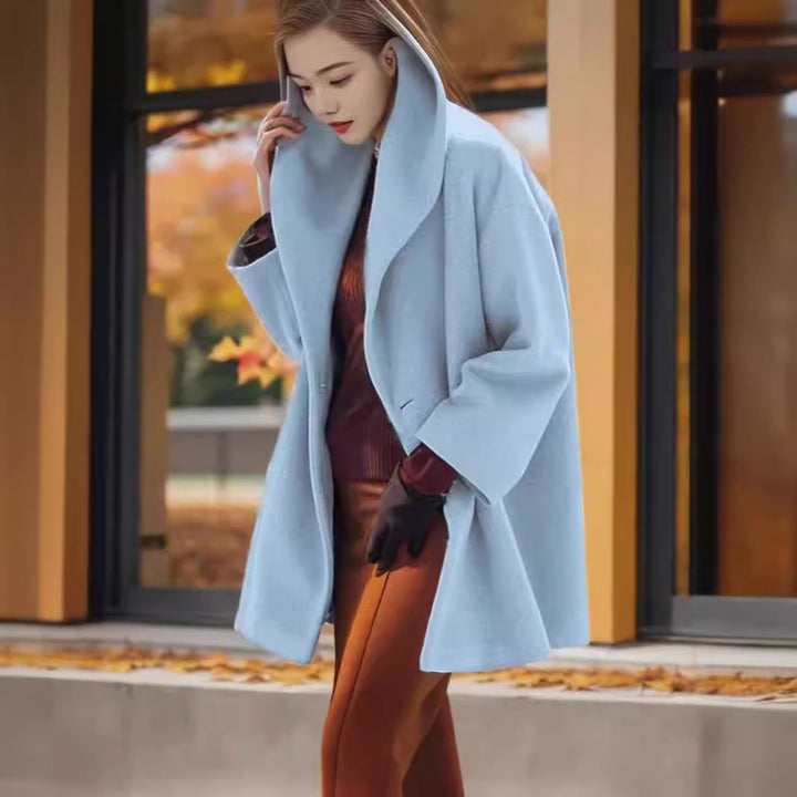Damen Kapuzen-Teddycoat im Oversize‑A‑Linienschnitt mit überschnittenen Schultern Drune