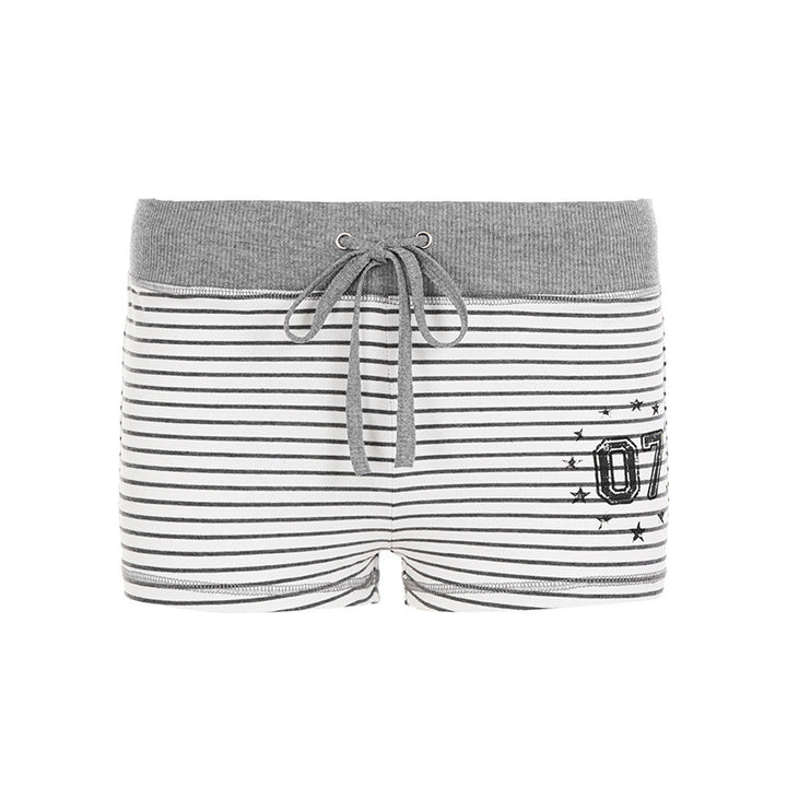 Damen Freizeit Shorts mit raffiniertem Streifenmuster und elastischem Bund Drune