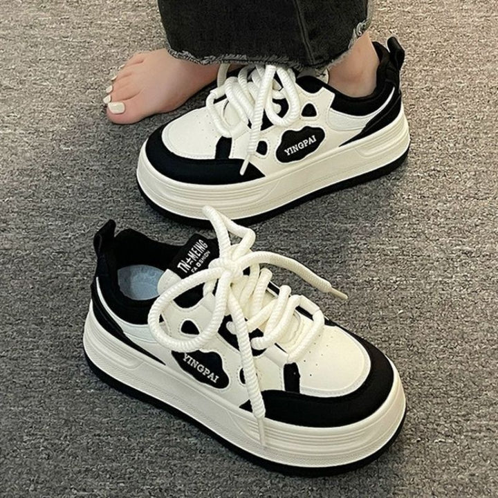 Damen Sportliche Sneaker mit atmungsaktiver Oberflächenstruktur und dämpfendem Profil Drune