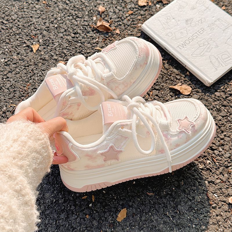 Damen Volumen‑Sneaker mit dekorativen Sterneinsätzen, Multi‑Layer‑Plateau und atmungsaktiver Mesh‑Konstruktion Drune