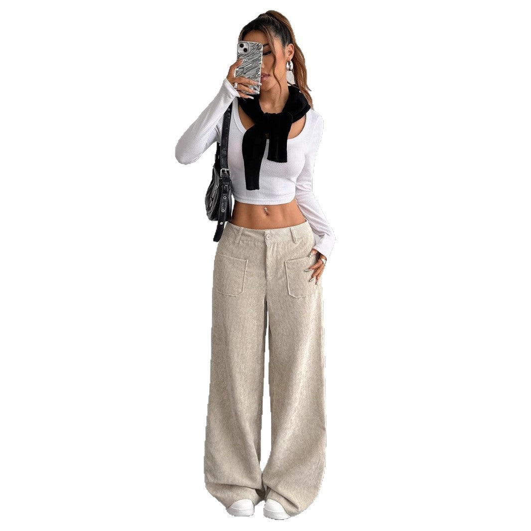 Damen Weite Cordhose Drune