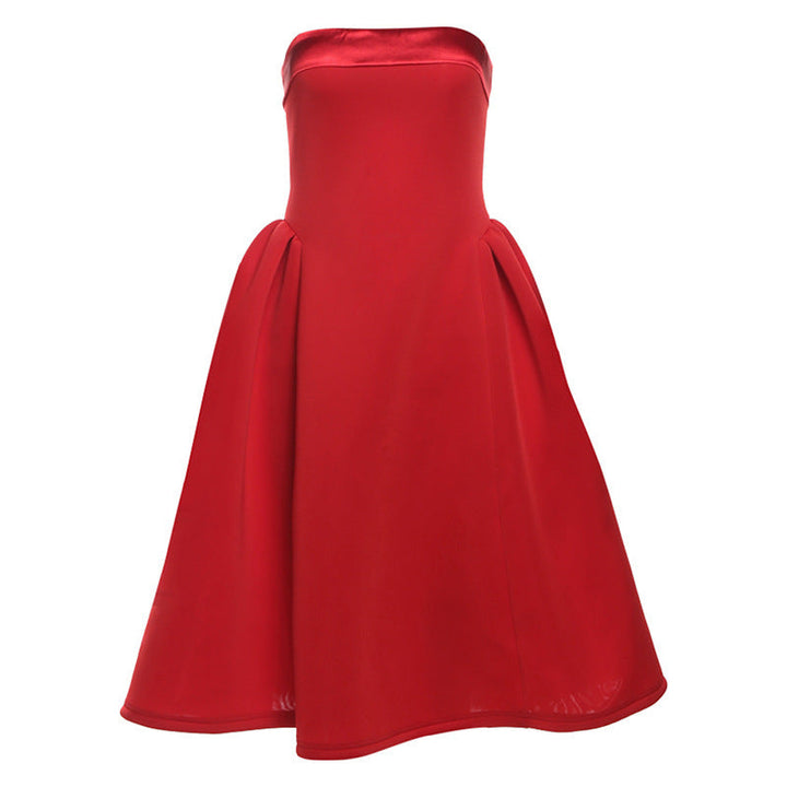 Damen Elegantes Midi-Ballkleid mit schwingendem Rock Drune