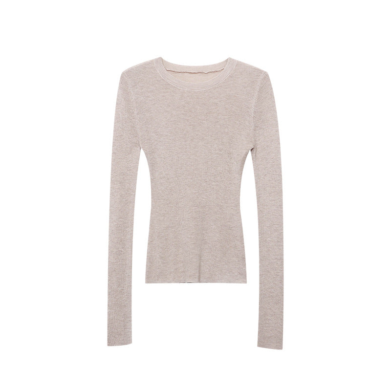 Damen figurbetontes Langarmshirt mit Rippstruktur Drune