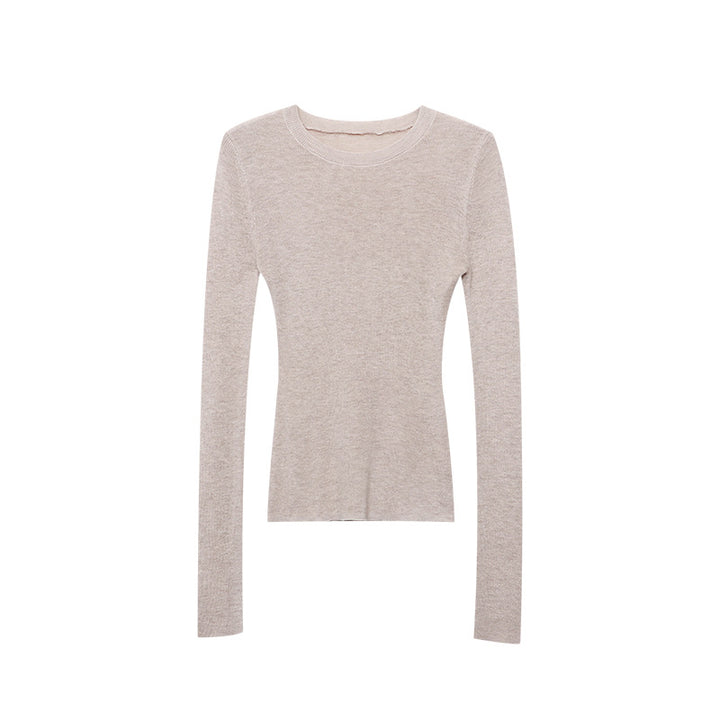 Damen figurbetontes Langarmshirt mit Rippstruktur Drune