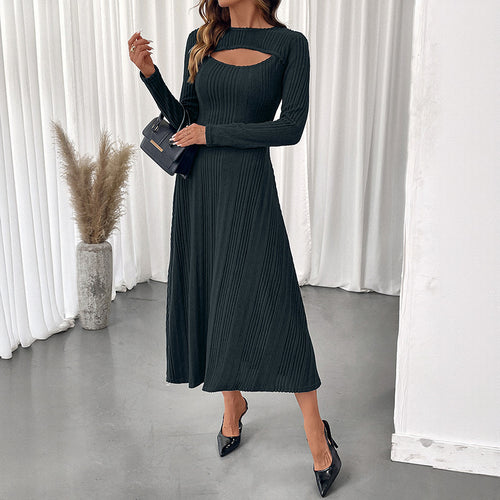 Damen Elegantes Midikleid mit Cut-Out-Details Drune