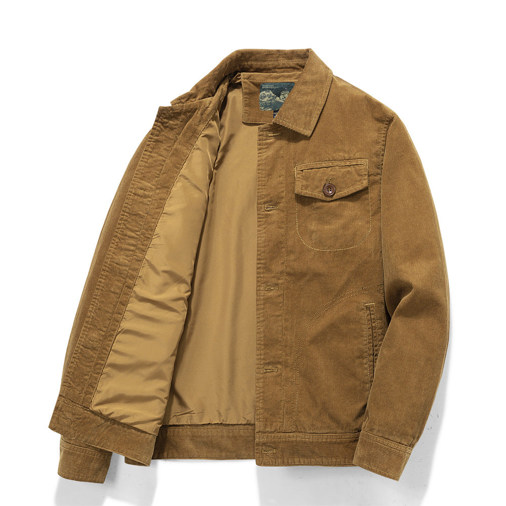 Herren Kordjacke im Worker-Stil mit gesteppter Innenfütterung Drune