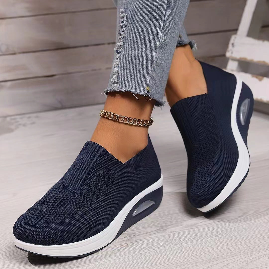 Damen atmungsaktive Slip-On Sneakers mit elastischem Obermaterial Drune