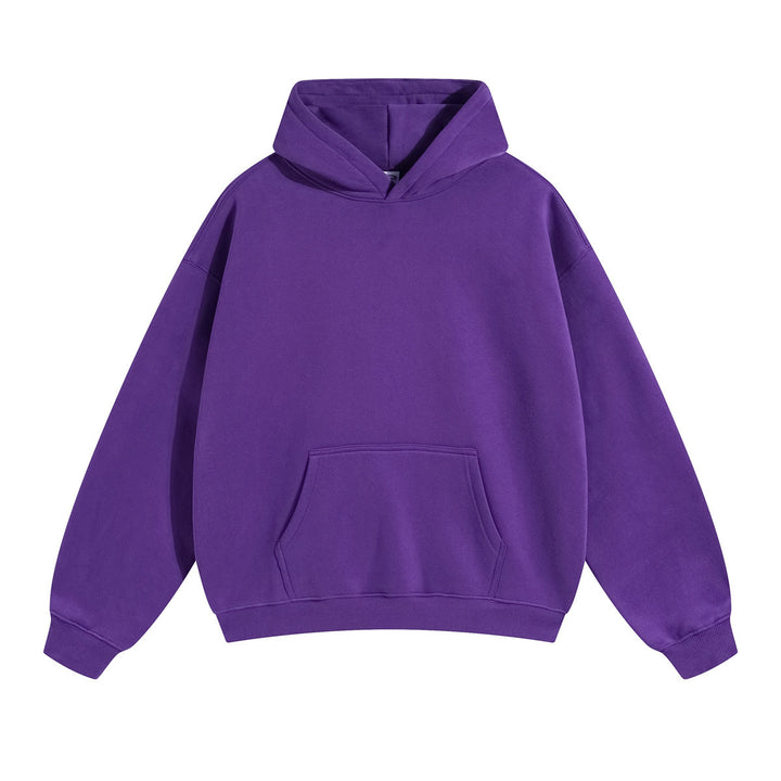 Unisex weit geschnittener Kapuzenpullover aus Bio-Baumwolle mit Kängurutasche Drune