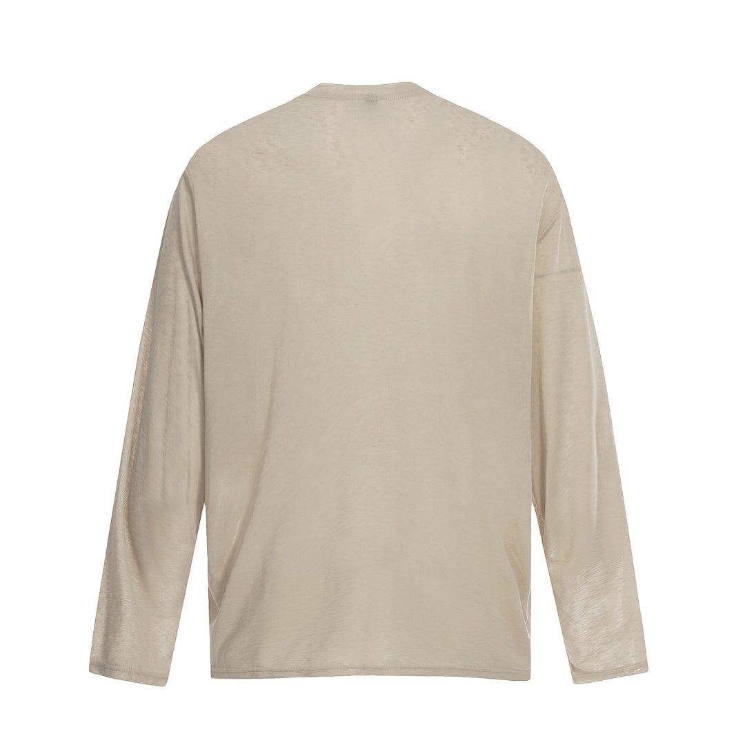 Unisex Langärmeliges Baumwollshirt mit Vintage-Print und relaxed Fit Drune