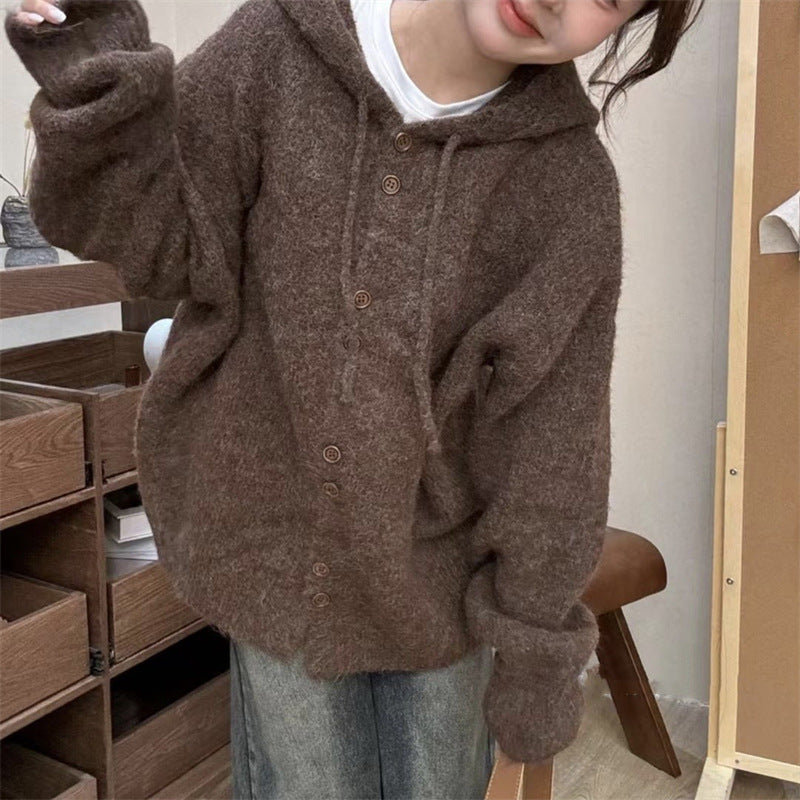 Damen kuscheliger Oversized-Strickpullover Drune