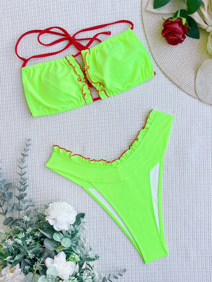 Damen Luxus Bikini mit verspielten Rüschendetails Drune