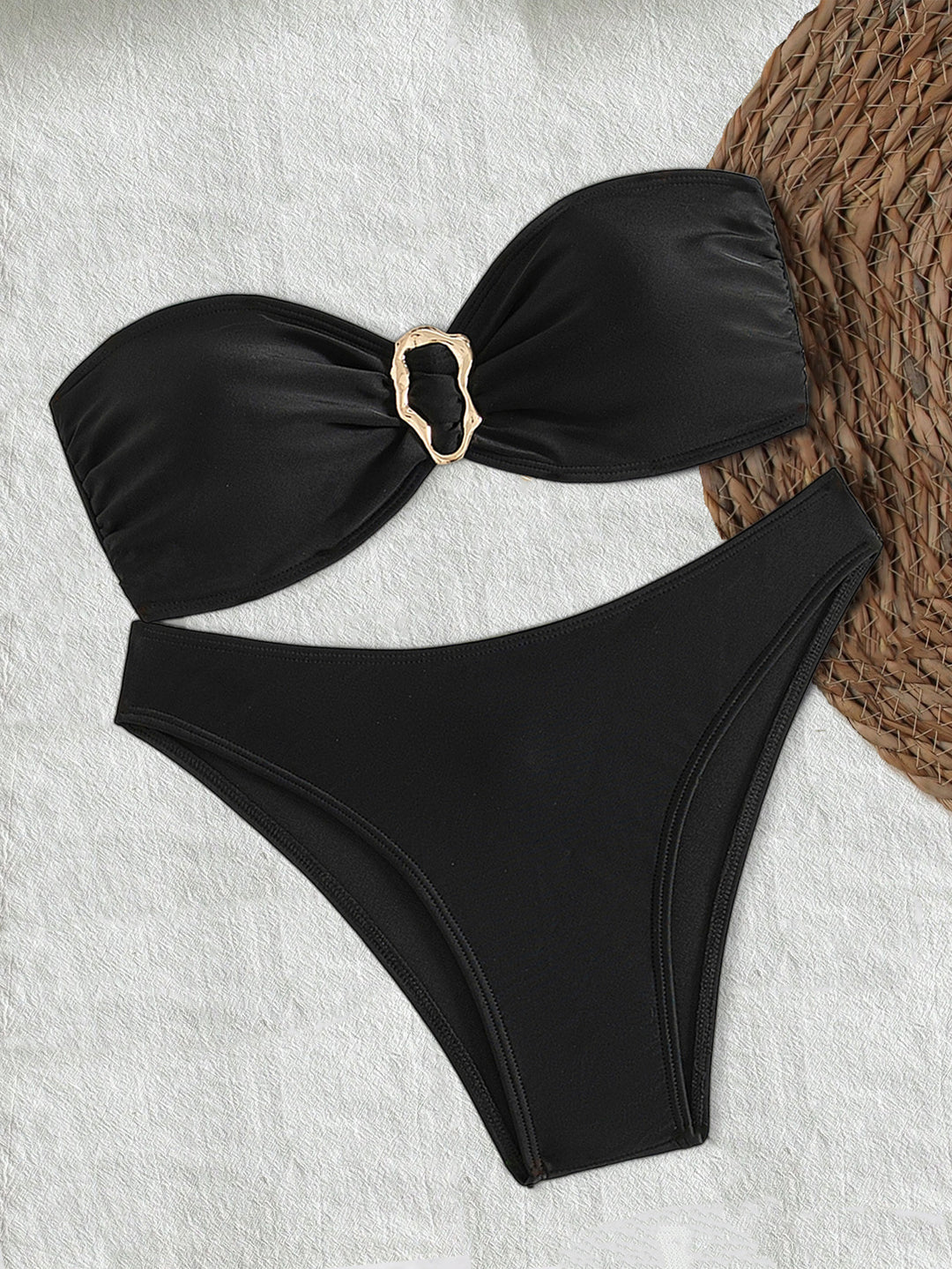 Damen Bandeau-Bikini mit elegantem Verschluss und modischem Design Drune