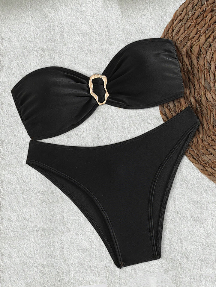Damen Bandeau-Bikini mit elegantem Verschluss und modischem Design Drune