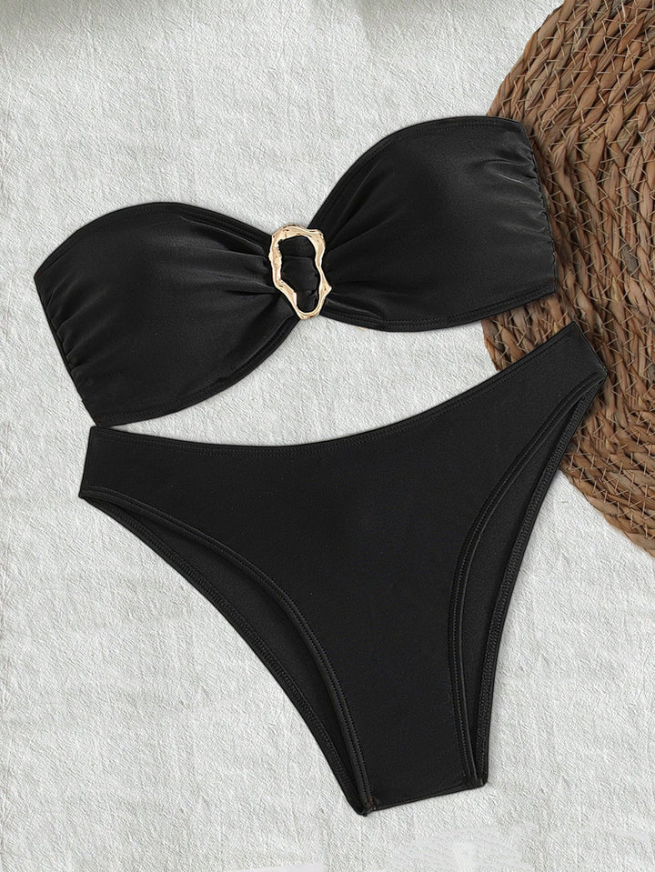 Damen Bandeau-Bikini mit elegantem Verschluss und modischem Design Drune