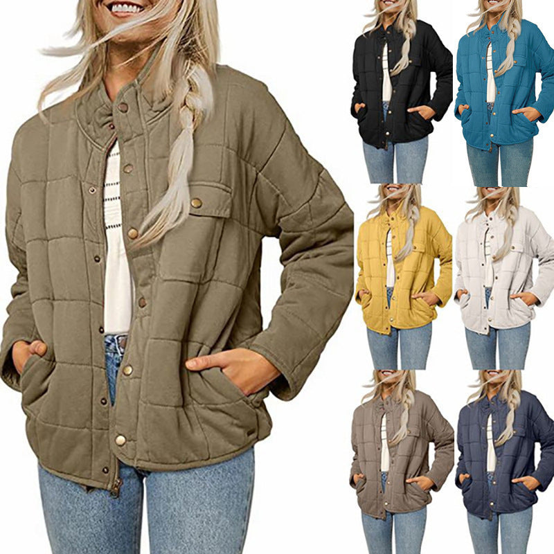 Damen Steppjacke mit dekorativem Knopf Drune