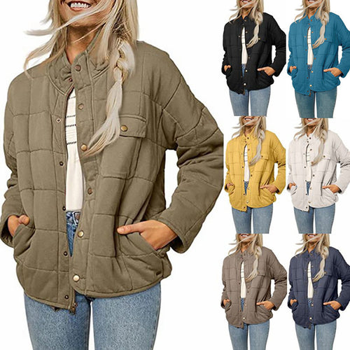 Damen Steppjacke mit dekorativem Knopf Drune