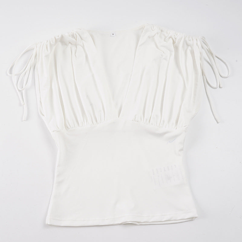 Damen Wickeloberteil mit eleganten Bindedetails Drune