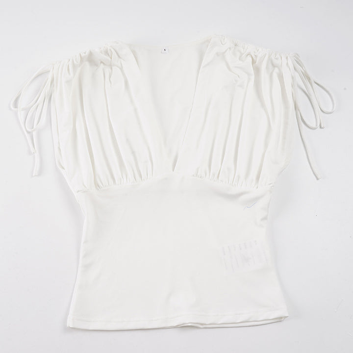 Damen Wickeloberteil mit eleganten Bindedetails Drune